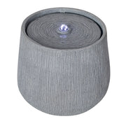 Ridged Concrete-Finish Bowl Fountain — scale reference and proportion detail