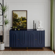 Blue Matte Lacquered 4-Door Sideboard Buffet