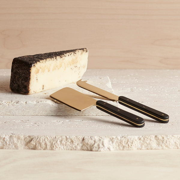 Brass-Finish Steel Cheese Tool Set