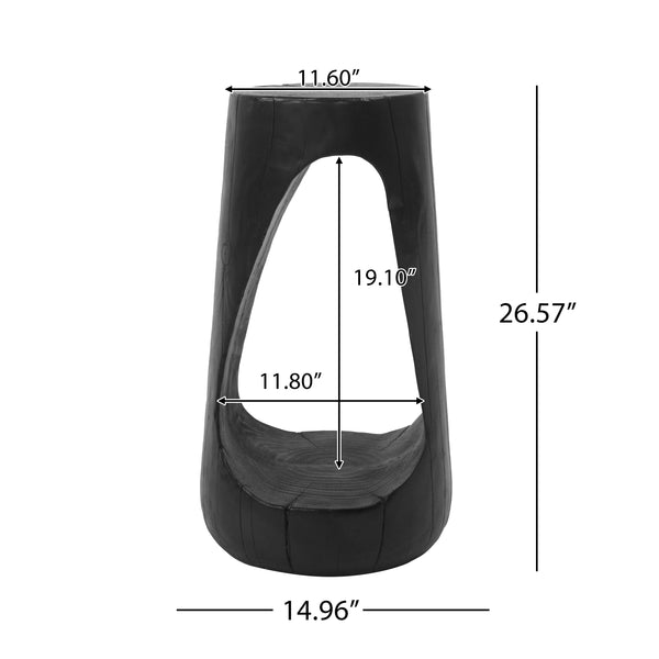 Close-up of material and construction detail — Arch-Cut MGO Pedestal Side Table