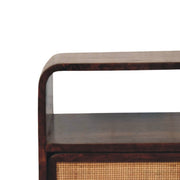 Mango Wood Rattan Two-Drawer Nightstand