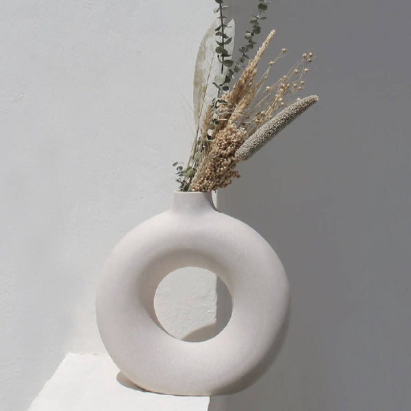 Matte Ceramic Ring Vase