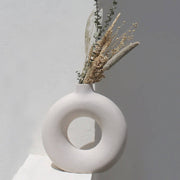 Matte Ceramic Ring Vase