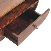 Curved Mango Wood Two-Drawer Media Unit