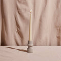 Ribbed Sandstone Taper Candle Holder