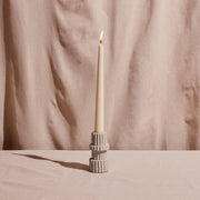 Ribbed Sandstone Taper Candle Holder