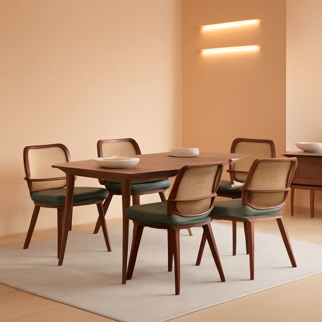 Cane Back Swivel Dining Chair Set – dining room set | Roost & Roam
