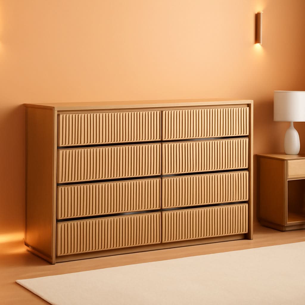 9 Drawer Dresser Chest With Polished Marble Tabletop