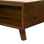 Walnut Platform Queen Bed Frame with Footboard Storage