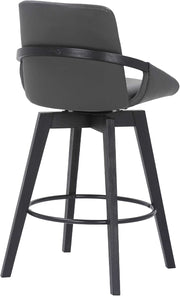 Mid-Century Swivel Faux Leather Bar Stool
