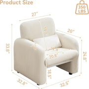 Ribbed Corduroy Upholstered Accent Chair – chair (view 2) | Roost & Roam