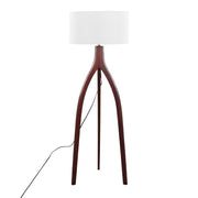 Tripod Wood-Tone Floor Lamp
