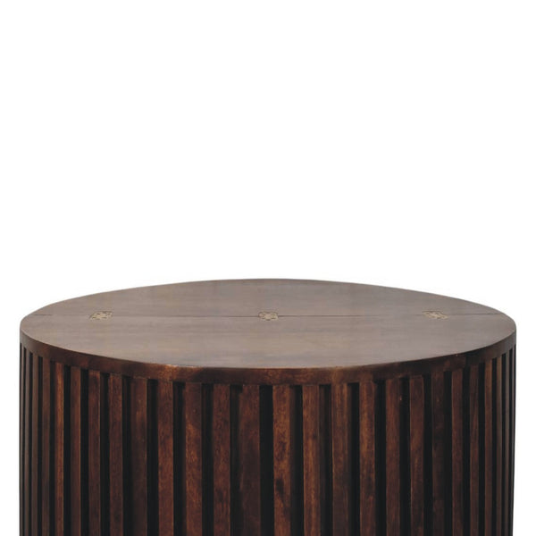 Slatted Round Mango Wood Coffee Table
