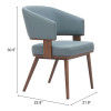 Azure Gray Faux Leather Dining Chair with Walnut Legs