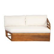 Acacia Wood V-Sectional Outdoor Sofa — back and side profile detail