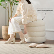 Boucle Round Storage Ottoman (view 5) | Roost & Roam