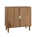 Groove-Front Wood-Grain Buffet Cabinet
