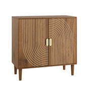 Groove-Front Wood-Grain Buffet Cabinet