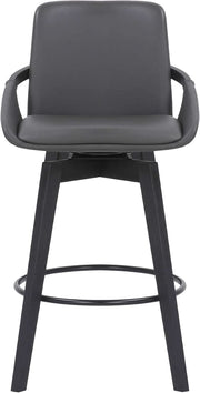Mid-Century Swivel Faux Leather Bar Stool