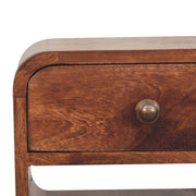 Curved Mango Wood Mini Nightstand