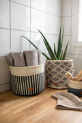 Striped Sisal Storage Basket