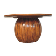 Fluted Round Mango Wood Coffee Table