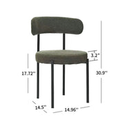 Boucle Crescent-Back Dining Chairs Set — styled in a complete room vignette