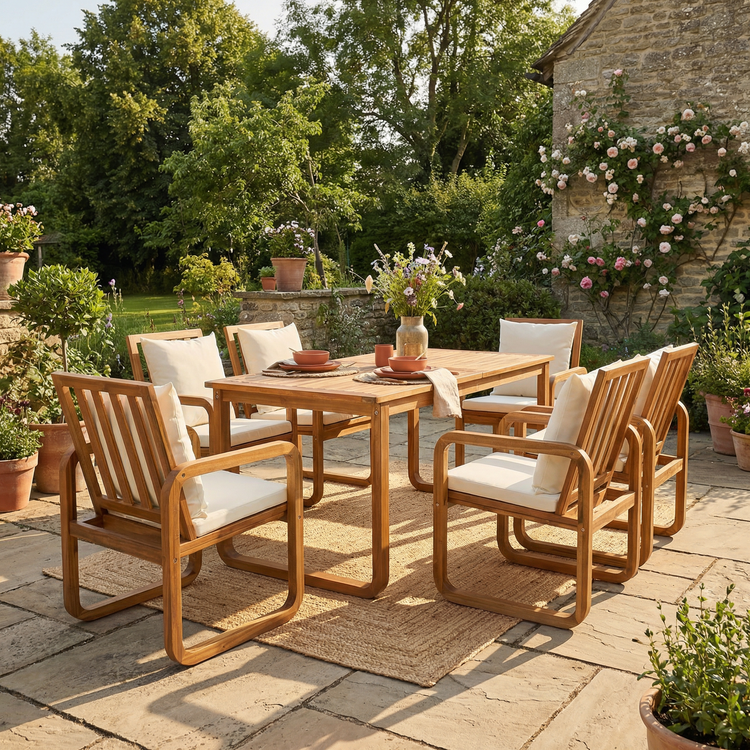 Acacia Wood Outdoor Dining Set