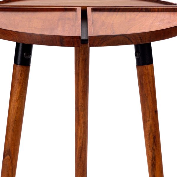 Sectioned Acacia Round Side Table — alternate view or variant option