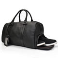 Pebbled Leather Weekender Duffel Bag