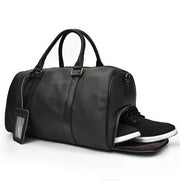 Pebbled Leather Weekender Duffel Bag