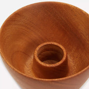 Mahogany Bowl Taper Candleholder Set