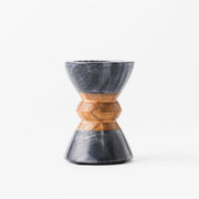 Black Marble Acacia Candleholder