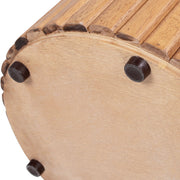 Fluted Pillar Round Wood Side Table