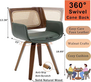 Cane-Back Swivel Armchair Dining Chair – dining room set (view 2) | Roost & Roam