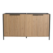 Fluted Wood-Grain Freestanding Bathroom Vanity