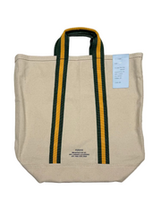 Recycled Canvas Striped Belt-Handle Tote