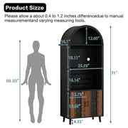 Arched Black Wood Bar Cabinet