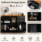 Oak-Top Black Buffet Credenza (view 6) | Roost & Roam