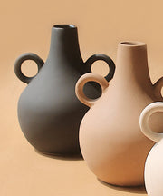 Matte Ceramic Belly Handle Vase