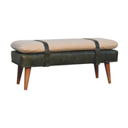 Bouclé Leather Upholstered Bench