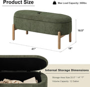 Corduroy Storage Bench Ottoman – ottoman (view 2) | Roost & Roam