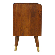 Chestnut Wood Gold-Front Nightstand