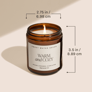 Fall Leaves Soy Candle, Amber Jar, 9 oz