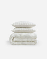 Waffle-Texture Comforter and Sham Bundle
