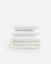 Waffle-Texture Comforter and Sham Bundle