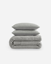 Waffle-Texture Comforter and Sham Bundle