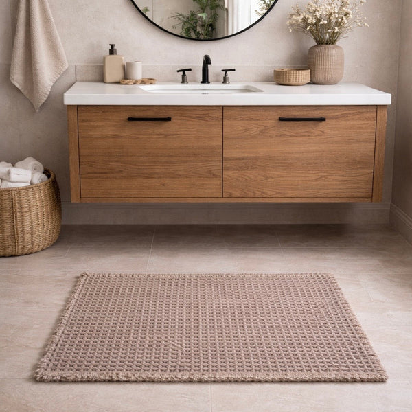Waffle Weave Taupe Bath Mat