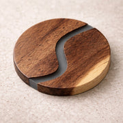 Wood & Clear Resin Coasters, Set of 4 — scale reference and proportion detail