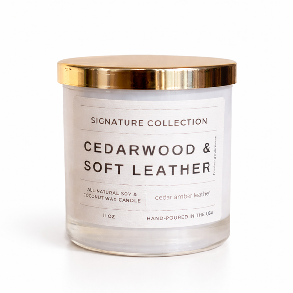 Cedarwood & Soft Leather Candle - Signature Collection
